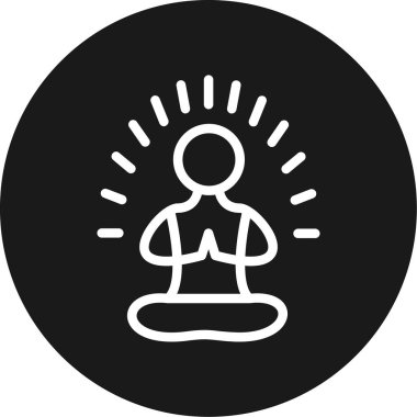Meditasyon Satırı Çemberi BG Simgesi, Basit Tasarımlı Vektör Resimleri