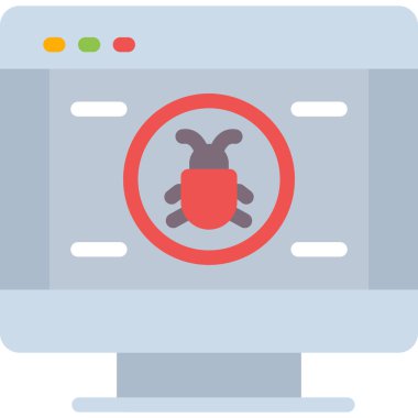 Hata Ayıklama Araçları Düz Simgesi, Basit Tasarımla Vektör İllüstrasyonu