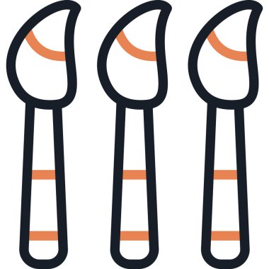 Boya Fırçası Satırı Simgesi, Basit Tasarımlı Vektör İllüstrasyonu