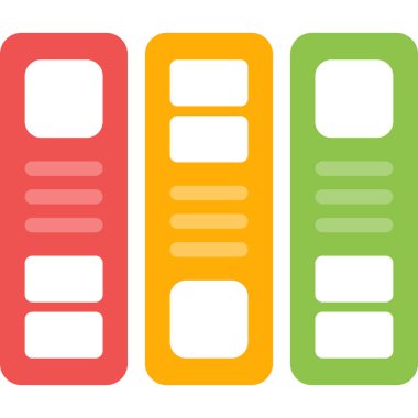 Ofis Dosyaları Düz Simge, Basit Tasarımlı Vektör Resimleri