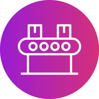 Satır Assembly Çizgisi Gradyan Çemberi Simgesi, Basit Tasarımlı Vektör Resimleri