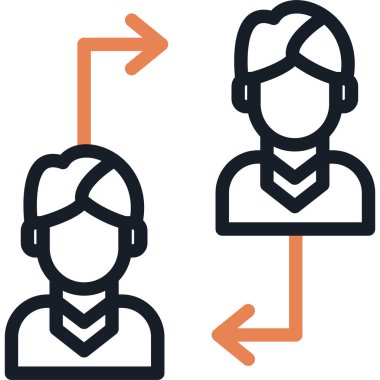 Basit Tasarımlı İşbirliği Satırı Simgesi, Vektör İllüstrasyonu