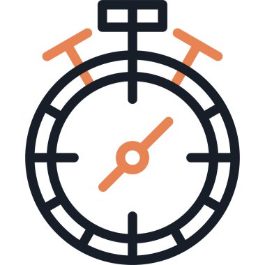 Zamanlayıcı Çizgisi Simgesi, Basit Tasarımlı Vektör Resimleri