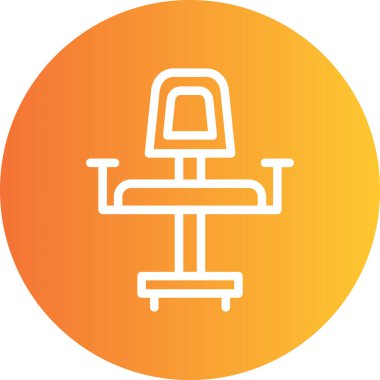 Öğretmen Koltuğu Gradyan Çemberi Simgesi, Basit Tasarımlı Vektör İllüstrasyonu