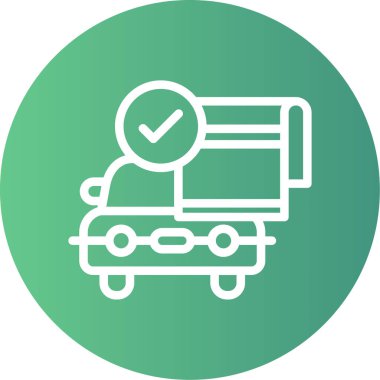 Kurutma havlusu hattı Gradyan Çemberi Simgesi, Basit Tasarımlı Vektör Çizimi