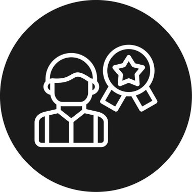 Kişisel Başarı Çizgisi Çemberi BG Simgesi, Basit Tasarımlı Vektör Resimleri