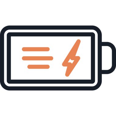 Hızlı Şarj Sembol Çizgisi Simge Simgesi, Basit Tasarımlı Vektör Resimleri