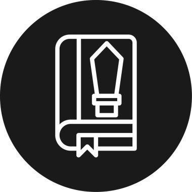 Macera Satırı Çemberi BG Simgesi, Basit Tasarımlı Vektör Resimleri Okunuyor