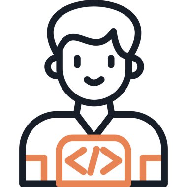 Bilgi İşlem Uzmanı Simgesi, Basit Tasarımlı Vektör İllüzyonu