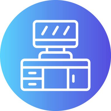 TV Zaman Çizgisi Gradyan Çemberi Simgesi, Basit Tasarımlı Vektör Resimleri