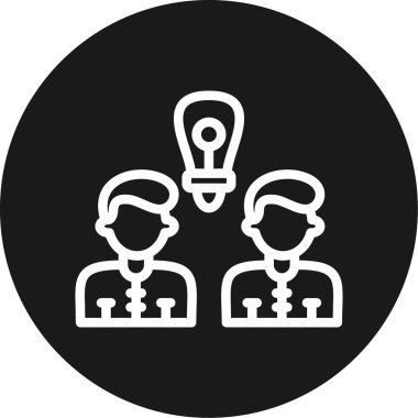 Çevrimiçi İşbirliği Satırı Çemberi BG Simgesi, Basit Tasarımlı Vektör Resimleri