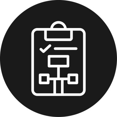 IT Planlama Çizgisi Çemberi BG Simgesi, Basit Tasarımlı Vektör Resimleri