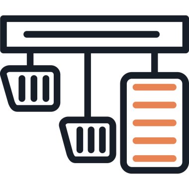 Hızlandırıcı Pedal Çizgisi Simgesi, Basit Tasarımlı Vektör Resimleri