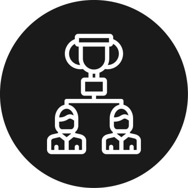 Kazanan Takım Çizgisi Çemberi BG Simgesi, Basit Tasarımlı Vektör Resimleri