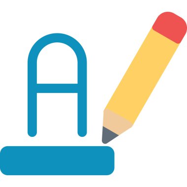 Metin Rengi Düz Simgesi, Basit Tasarımlı Vektör İllüstrasyonu