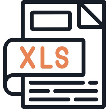 XLS Satır Simgesi, Basit Tasarımlı Vektör Resimleri