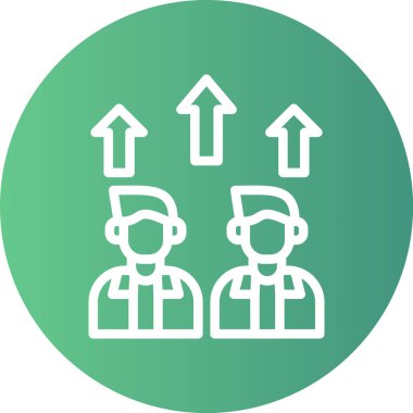 Takım Büyüme Çizgisi Gradyan Çemberi Simgesi, Basit Tasarımlı Vektör Resimleri