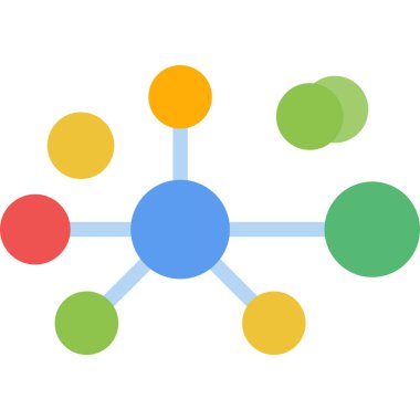 Kuantum Mekaniği Düz Simgesi, Basit Tasarımlı Vektör İllüstrasyonu