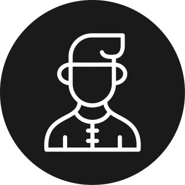 Sosyal İşçi Hattı Çemberi BG Simgesi, Basit Tasarımlı Vektör Resimleri