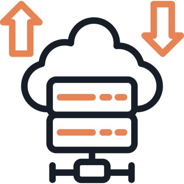 Sunucu Satırı Basit Tasarımla Sunucu Simgesi, Vektör Resimleri