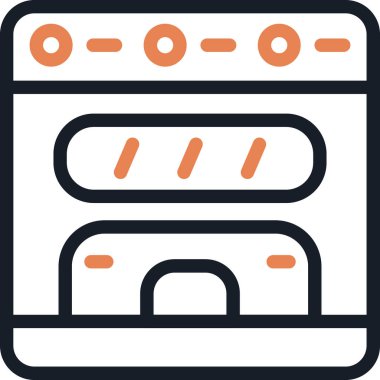 İndüksiyon Pişirme Çizgisi Simgesi, Basit Tasarımlı Vektör İllüzyonu