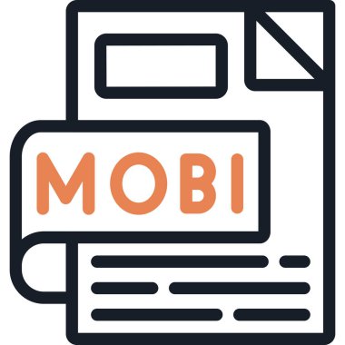 MOBI Satır Simgesi, Basit Tasarımlı Vektör İllüstrasyonu