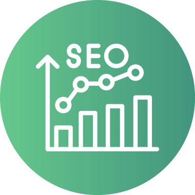 SEO Eğilim Çizgisi Gradyan Çemberi Simgesi, Basit Tasarımlı Vektör Resimleri