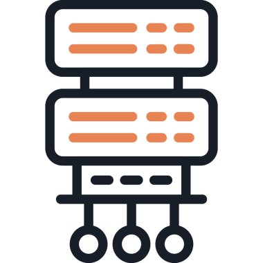 Web Sunucusu Satırı Simgesi, Basit Tasarımlı Vektör Resimleri