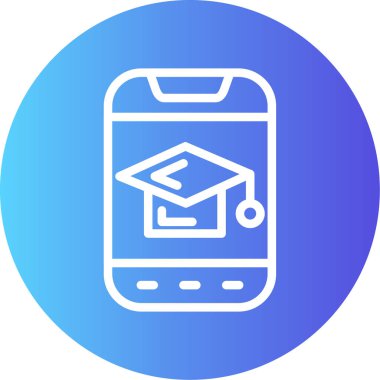 Uygulama Satırı Gradyan Çemberi Simgesi, Basit Tasarımlı Vektör Resimleri Öğreniliyor