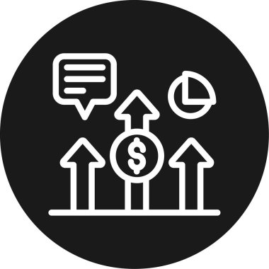 Kâr Ölçüleri Satırı Çemberi BG Simgesi, Basit Tasarımlı Vektör Resimleri