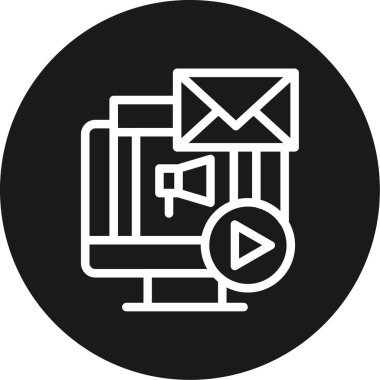 Pazarlama Platformu Çemberi BG Simgesi, Basit Tasarımlı Vektör Resimleri