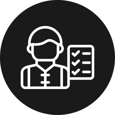 Başarı Listesi Satır Çemberi BG Simgesi, Basit Tasarımlı Vektör Resimleri