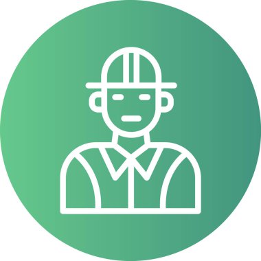 İtfaiyeci Hattı Gradyan Çemberi Simgesi, Basit Tasarımlı Vektör Resimleri