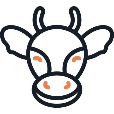 İnek Satırı Simgesi, Basit Tasarımlı Vektör Resimleri