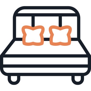 Döşek Depolama Çizgisi Simgesi, Basit Tasarımlı Vektör İllüstrasyonu