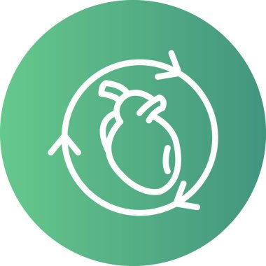 Kalp Nakli Çizgisi Gradyan Çemberi Simgesi, Basit Tasarımlı Vektör Resimleri