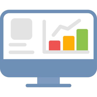 Analitik Kontrol Paneli Düz Simgesi, Basit Tasarımlı Vektör Resimleri