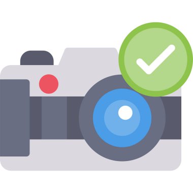 Kamera Kalitesi Düz Simge, Basit Tasarımlı Vektör Resimleri