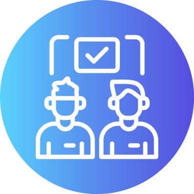 Takım Motivasyon Çizgisi Gradyan Çemberi Simgesi, Basit Tasarımlı Vektör Resimleri