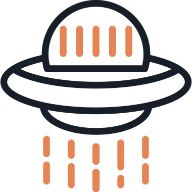 UFO Avcısı Satır Simgesi, Basit Tasarımlı Vektör Resimleri