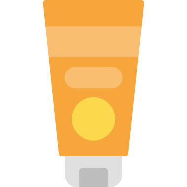Güneş kremi Düz Simgesi, Basit Tasarımlı Vektör Resimleri