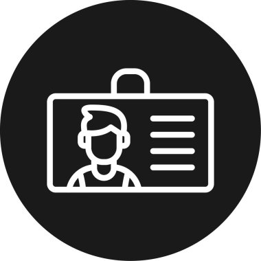 Bilgi Kart Çizgisi Çemberi BG Simgesi, Basit Tasarımlı Vektör Resimleri