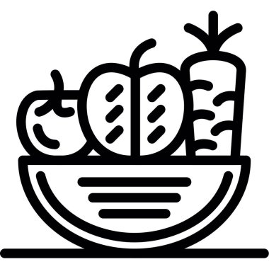 Sağlıklı Yemek, Basit Tasarımlı Vektör Resimleri