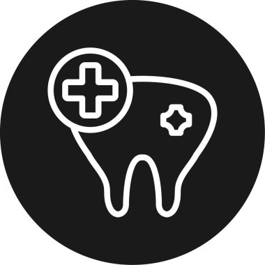 Diş Hattının Çemberi BG Simgesi, Basit Tasarımlı Vektör İllüstrasyonu