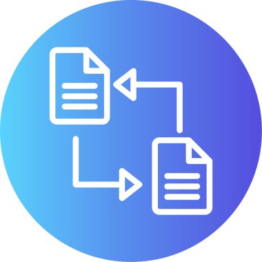 Veri Aktarım Satırı Gradyan Çemberi Simgesi, Basit Tasarımlı Vektör Resimleri