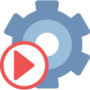 Video Ayarları Düz Simge, Basit Tasarımlı Vektör İllüstrasyonu