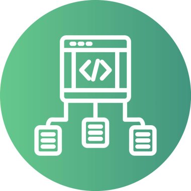 Kod Yapısı Çizgisi Gradyan Çemberi Simgesi, Basit Tasarımlı Vektör Resimleri