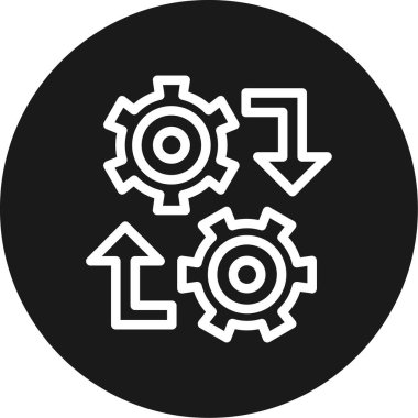 IT İşlem Hattı BG Simgesi Çemberi, Basit Tasarımlı Vektör Resimleri