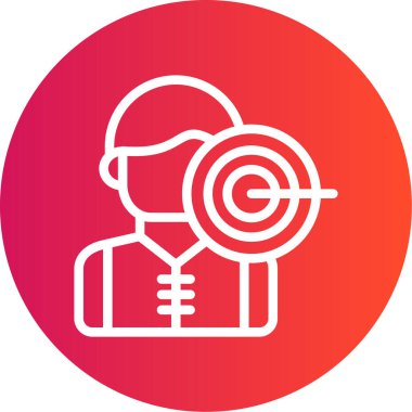 Kariyer Hedefleri Çizgisi Gradyan Çemberi Simgesi, Basit Tasarımlı Vektör Resimleri