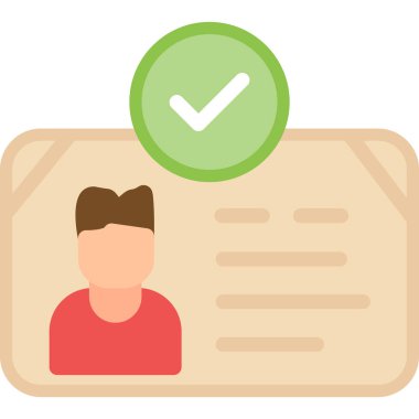 Kimlik Doğrulama Düz Simgesi, Basit Tasarımlı Vektör Resimleri